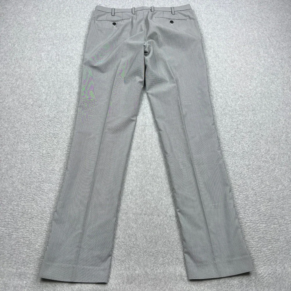 Uniqlo Kando Pants Mens‎ 33x34 Gray Houndstooth Slim Fit Lightweight Trousers